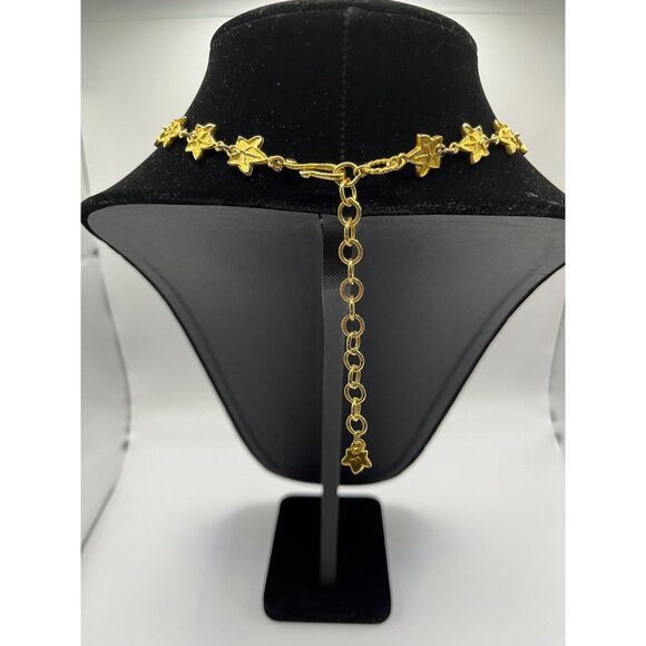 Liz Claiborne LCi Gold Tone & Green Fall Leaves Adjustable Necklace - Picture 2 of 11